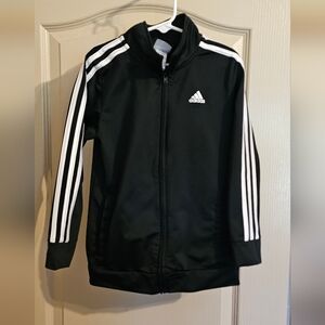 Adidas Boys Size 7 Classic Black And White Track Jacket Full Zip